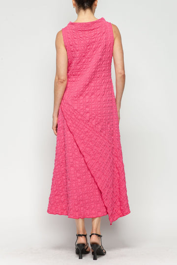 Fuchsia Asymmetrical Cut Front and Back Dress